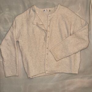 Cream XL Button-Up Cardigan